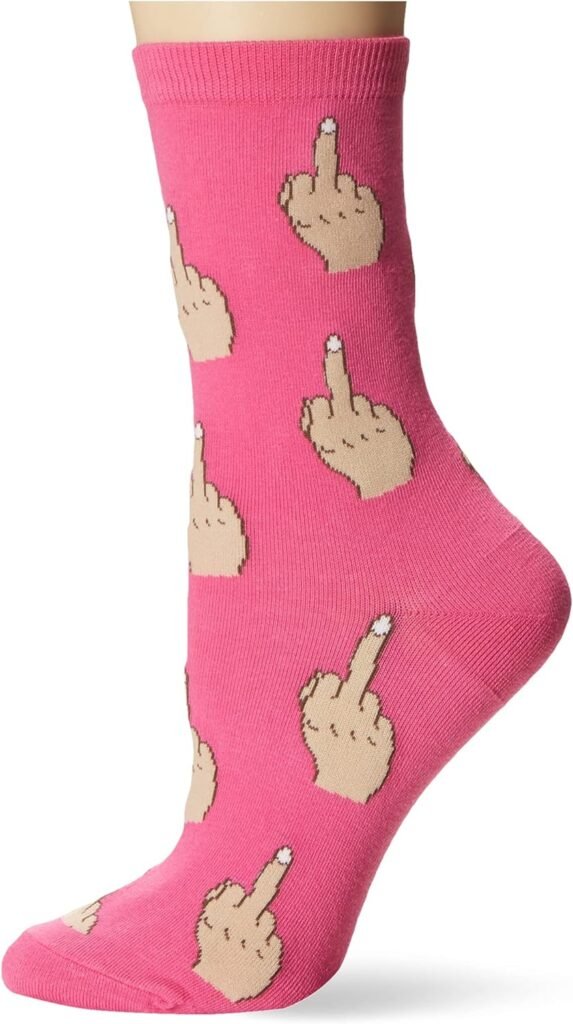 K. Bell Socks Womens Fun Happy Hour Crew Socks-1 Pairs-Cool  Cute Pop Culture Funny Gifts